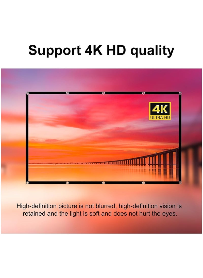 XICEN - Portable 150 inch Projector Screen Foldable 16:9 HD 4K Movie Anti-Light Projection Screen for Indoor Outdoor Home Theater Office - Image 1
