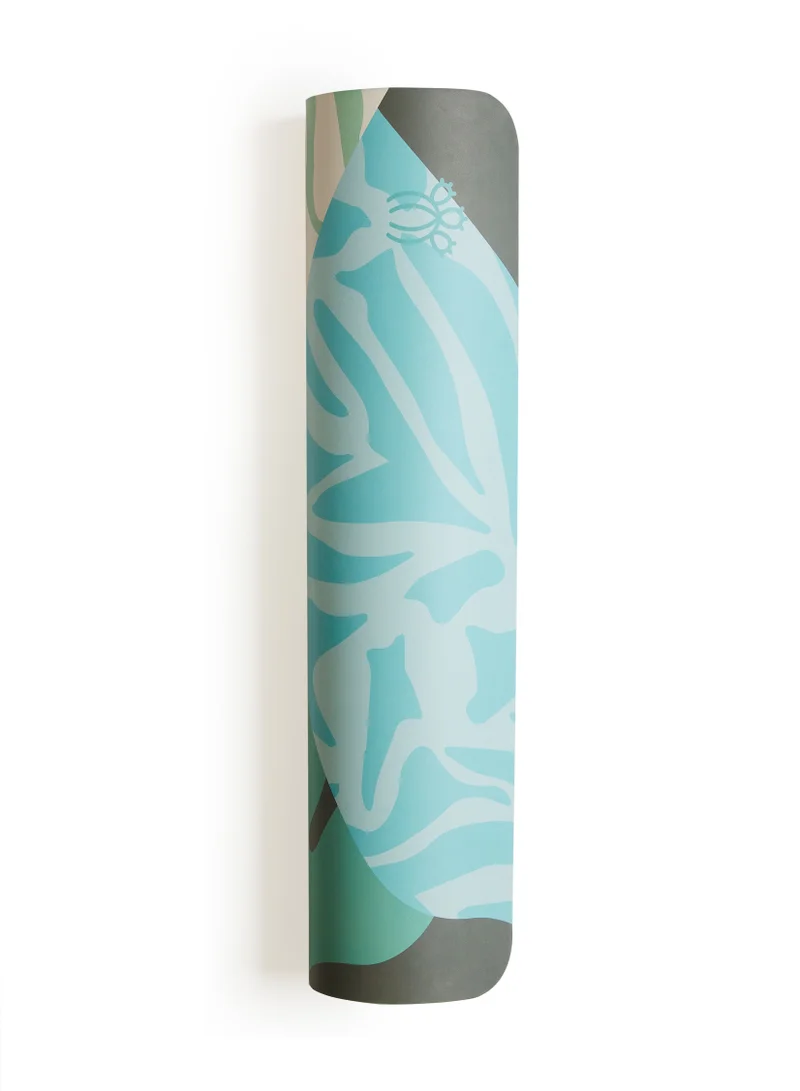 Prickly Pear Prickly Pear 'Lush Lagoon' Rollable 4mm PU Yoga Mat with Carry Strap, Stretching Toll
