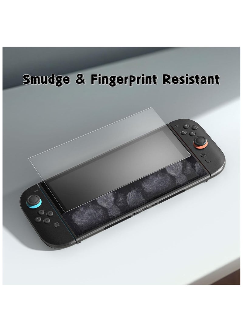 مجموعة من 2 واقيات شاشة لنينتندو سويتش 2 ، زجاج مقسى 9H ، عالي الدقة ، 2.5 دي ، مضاد لبصمات الأصابع ، سهل التركيب - Image 5