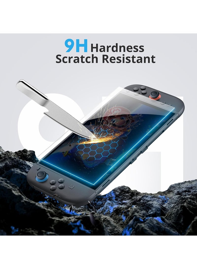 مجموعة من 2 واقيات شاشة لنينتندو سويتش 2 ، زجاج مقسى 9H ، عالي الدقة ، 2.5 دي ، مضاد لبصمات الأصابع ، سهل التركيب - Image 4