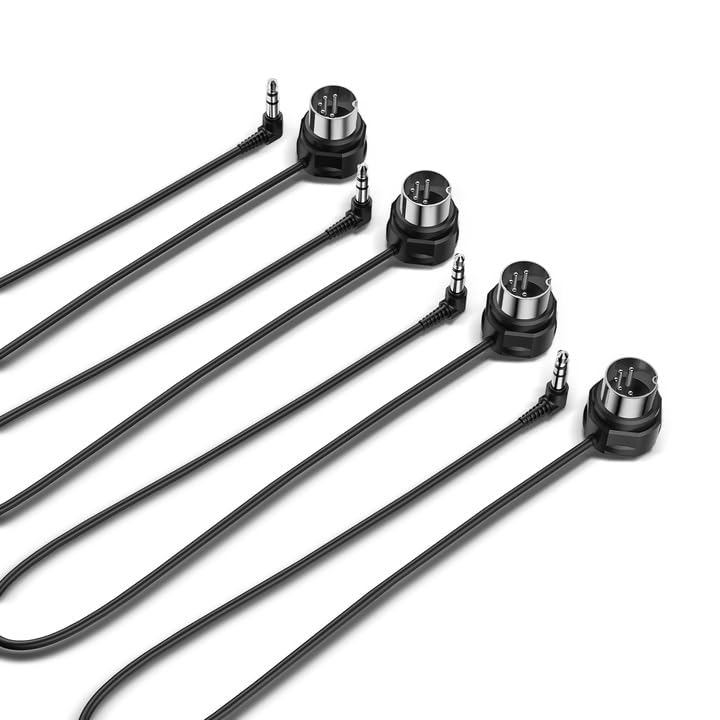 CME TRS MIDI Cable 4-Pack - TRS Type A (3.5mm - 1/8â€) to 5-pin DIN, 1FT / 30CM, Low-Profile - Right Angle Ultra-Thin Plugs for Compact Spaces - Ideal for Synths & Pedalboards - Image 1