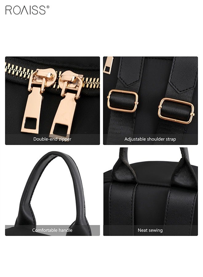 roaiss Women's Waterproof Oxford Cloth Backpack Stitch Grid Rivet Decoration Adjustable Shoulder Strap High Capacity Backpack  - Image 3