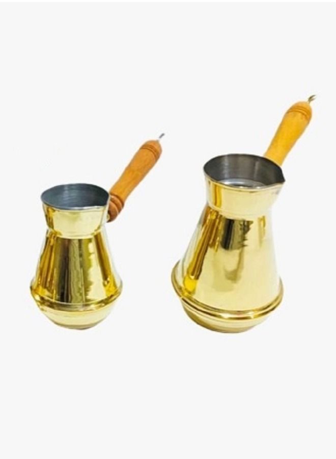 Set of 2 copper coffee pots