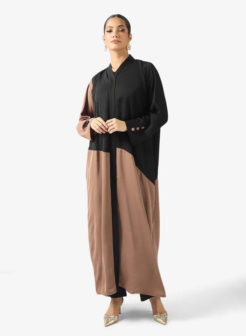 Color Block Abaya & Sheila
