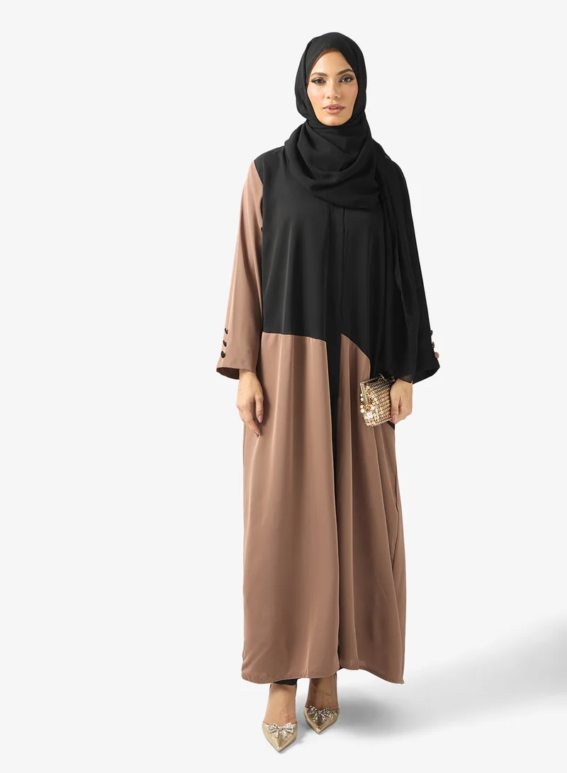 Khizana  Color Block Abaya & Sheila for Women | Best Price UAE