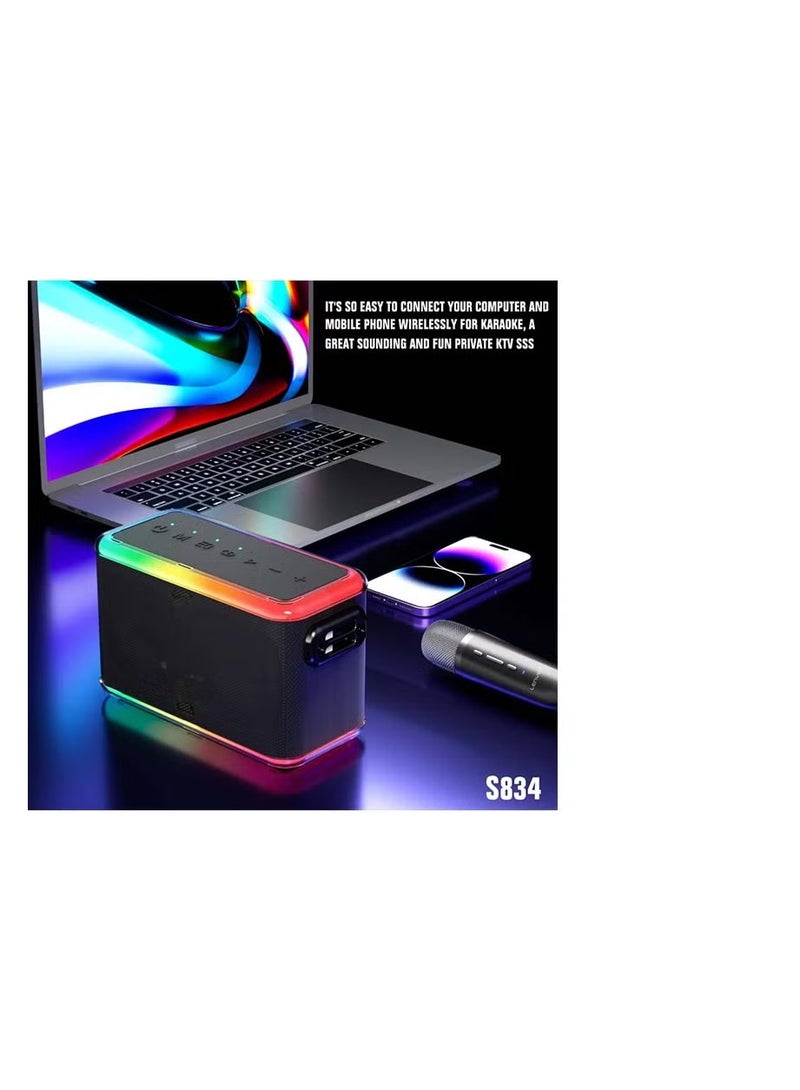 Lenyes S834 Portable KTV Bluetooth Speaker with Wireless Microphone - Image 3