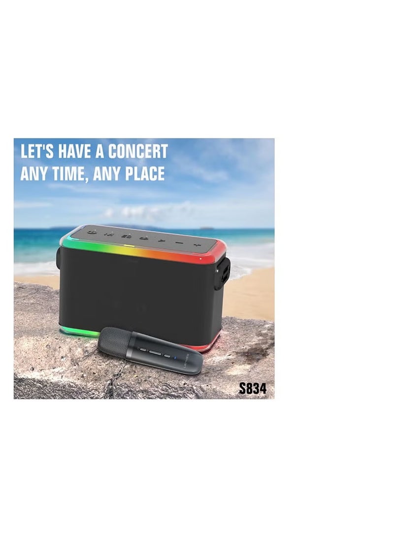 Lenyes S834 Portable KTV Bluetooth Speaker with Wireless Microphone - Image 4