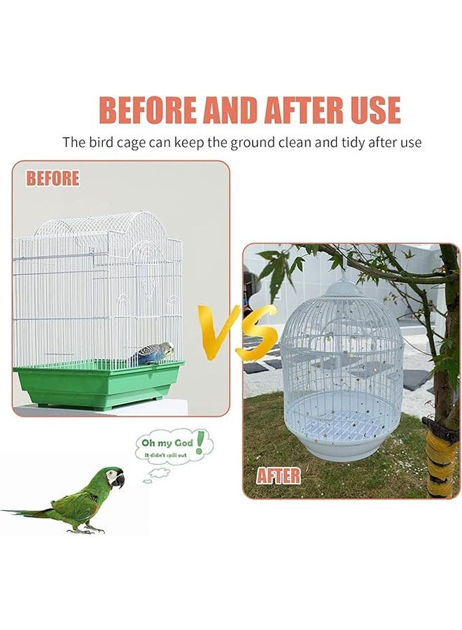 Generic Bird Cage Net Cover, Bird Cage Seed Catcher, Universal Adjustable Bird Cage Skirt Cover Birdcage Nylon Seed Mesh Net Cover, Prevent Scatter and Mess, White, Star Shape  - Image 2