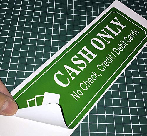 Rockmount Electronics Outdoor/Indoor (2 Pack) 9" X 3" - Cash Only No Check Credit Debit Cards - Cashier Money Notice Sign Vinyl Label Sticker Decal - For Business Store, Shop, Office, Restaurant - Back Self Adhesive Vinyl - Image 2