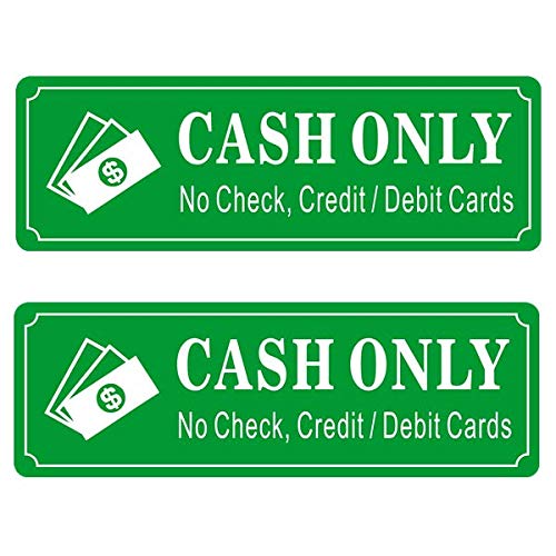 Rockmount Electronics Outdoor/Indoor (2 Pack) 9" X 3" - Cash Only No Check Credit Debit Cards - Cashier Money Notice Sign Vinyl Label Sticker Decal - For Business Store, Shop, Office, Restaurant - Back Self Adhesive Vinyl - Image 4