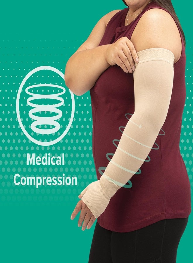 Juzo Dynamic Varin 3511, Compression Armsleeve with Silicone Top Band, 20-30 mmHg , Long, 6 (VI), Beige - Image 5