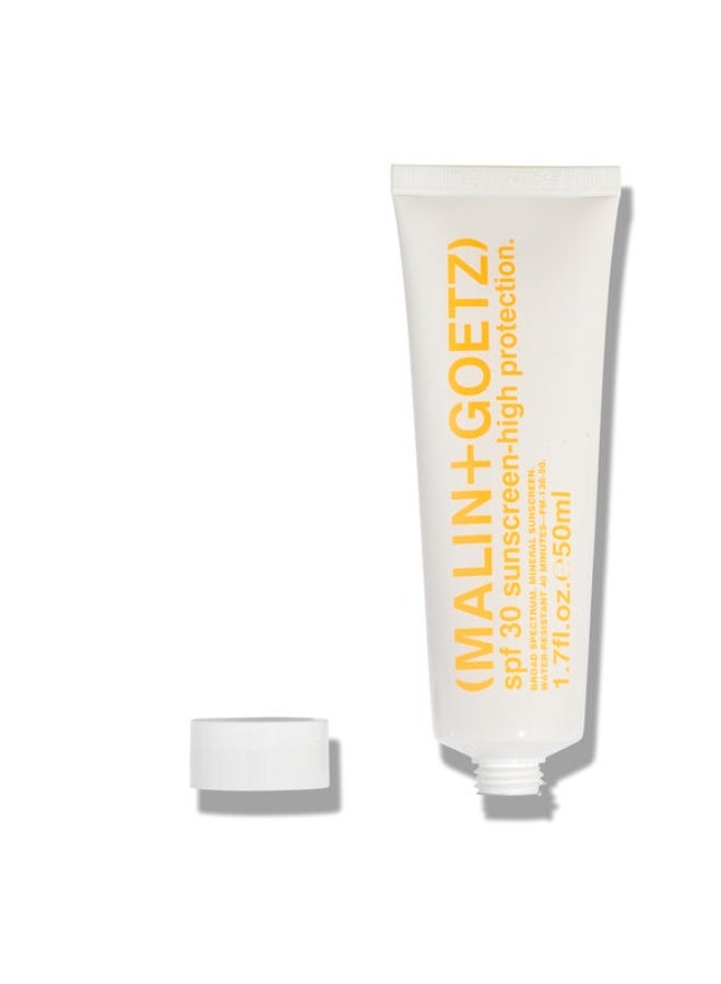 Malin + Goetz SPF 30 High Protection Sunscreen 50ml - Image 1