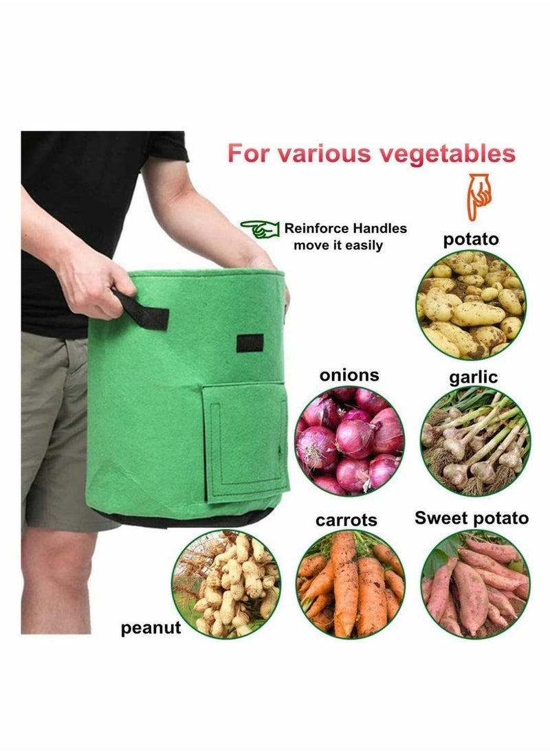 Y&D Potato Grow Bag, Gardening Plant Growing Bags Tomato Carrot Vegetable Planter Container with Window Handles & Flap Bottom Holes Garden for Optimum Root Growth, 3 Pack (10 Gallon)  - Image 5