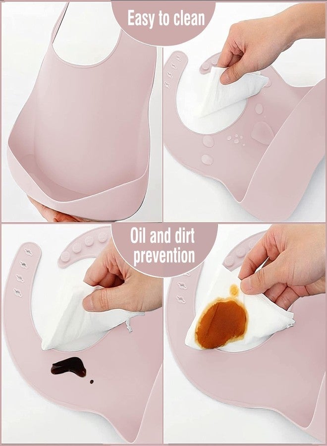 Prakid 7 in 1 Silicone Feeding Set | Complete Tableware With Suction Plate, Bowl, Spoon, Fork, Cup & Bib | BPA-Free, Microwave Safe | Easy Clean | Perfect Kit for Baby | Pink - Image 5