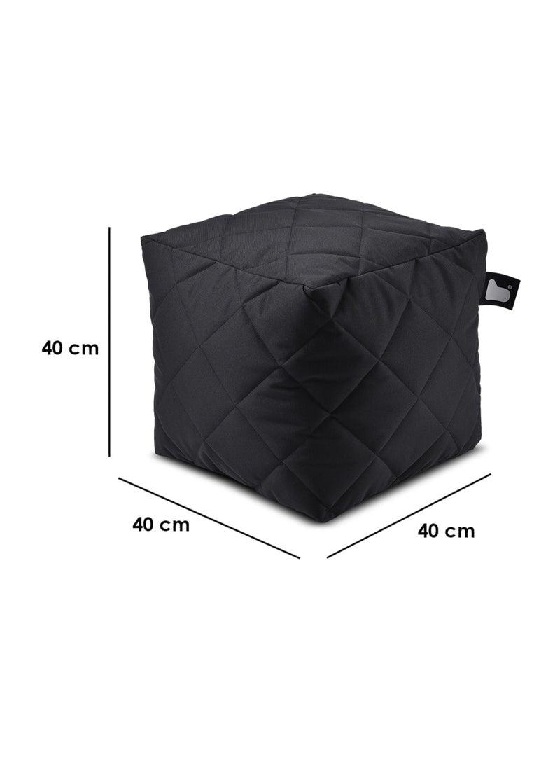 Extreme Lounging Extreme Lounging® - Original Quilted B-Box Pouf - Made in UK - Premium Quality Double Stitched Ottoman - UV Protected & Waterproof Stool, Ideal for Indoor & Outdoor Use - 40x40x40cm - Black - Image 3