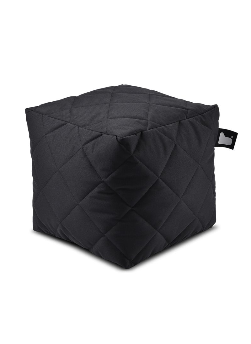 Extreme Lounging Extreme Lounging® - Original Quilted B-Box Pouf - Made in UK - Premium Quality Double Stitched Ottoman - UV Protected & Waterproof Stool, Ideal for Indoor & Outdoor Use - 40x40x40cm - Black - Image 2