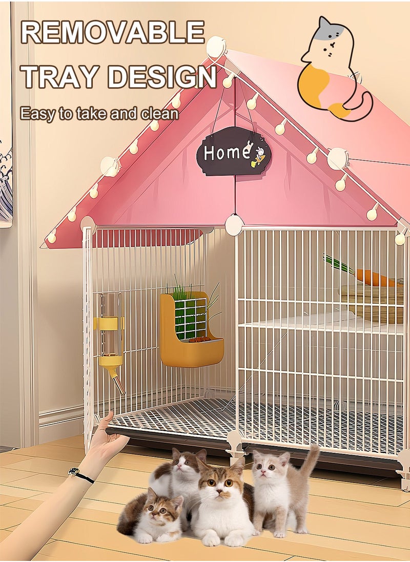 كيدل قطة قفص كلب قفص فيلا داخلية DIY الأرانب قفص مع علبات الحيوانات الأليفة Playpen DIY الحيوانات الأليفة سياج قطة بيت للحيوانات الأليفة  - Image 4