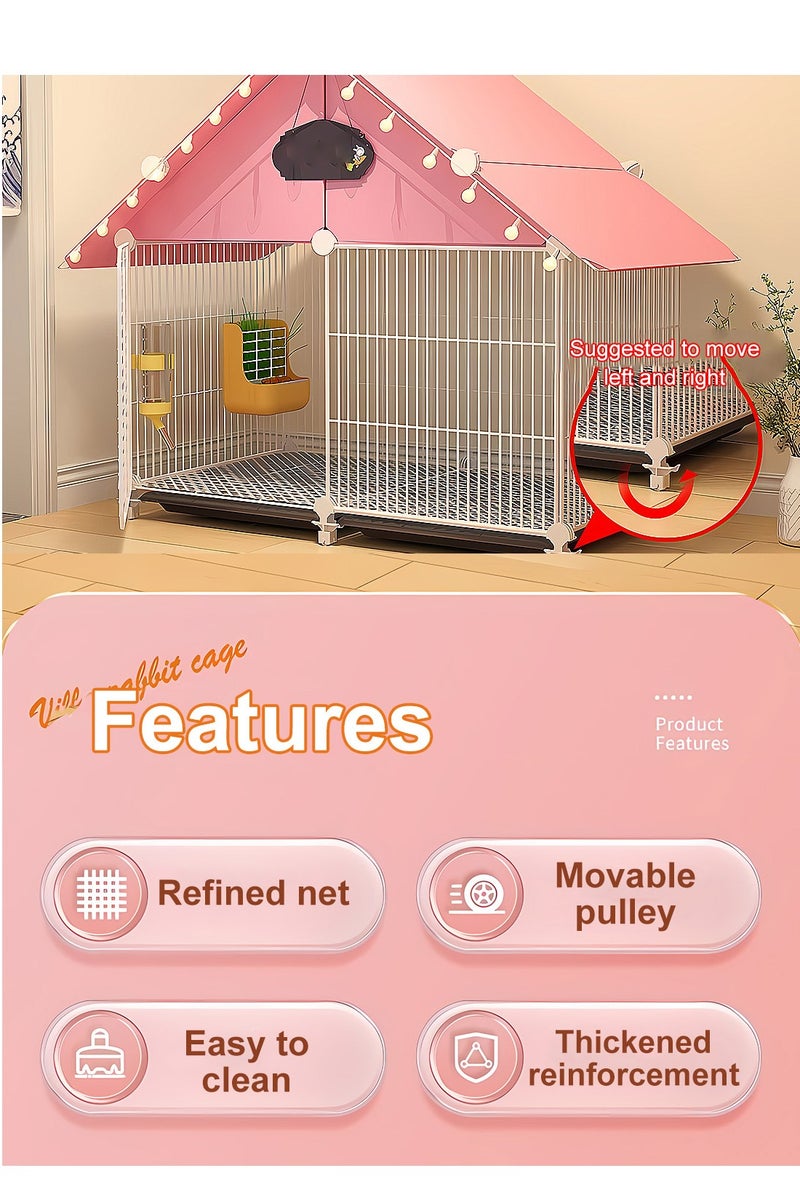 Kidle Cat Cage Dog Cage Indoor Villa DIY Rabbits Cage with Trays Pet Playpen DIY Pet Fence Cat House for Pet - Image 2