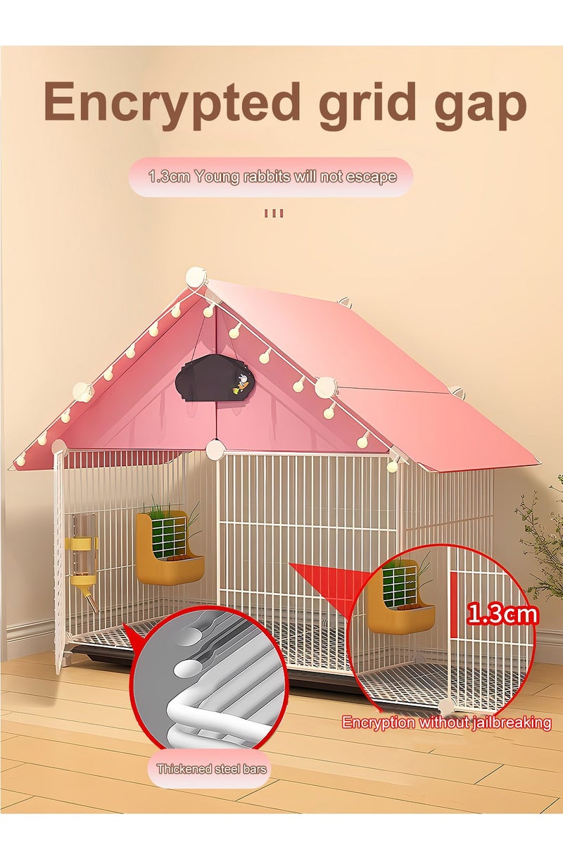 Kidle Cat Cage Dog Cage Indoor Villa DIY Rabbits Cage with Trays Pet Playpen DIY Pet Fence Cat House for Pet - Image 3