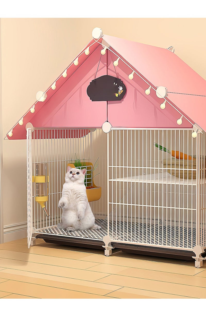 Kidle Cat Cage Dog Cage Indoor Villa DIY Rabbits Cage with Trays Pet Playpen DIY Pet Fence Cat House for Pet - Image 5