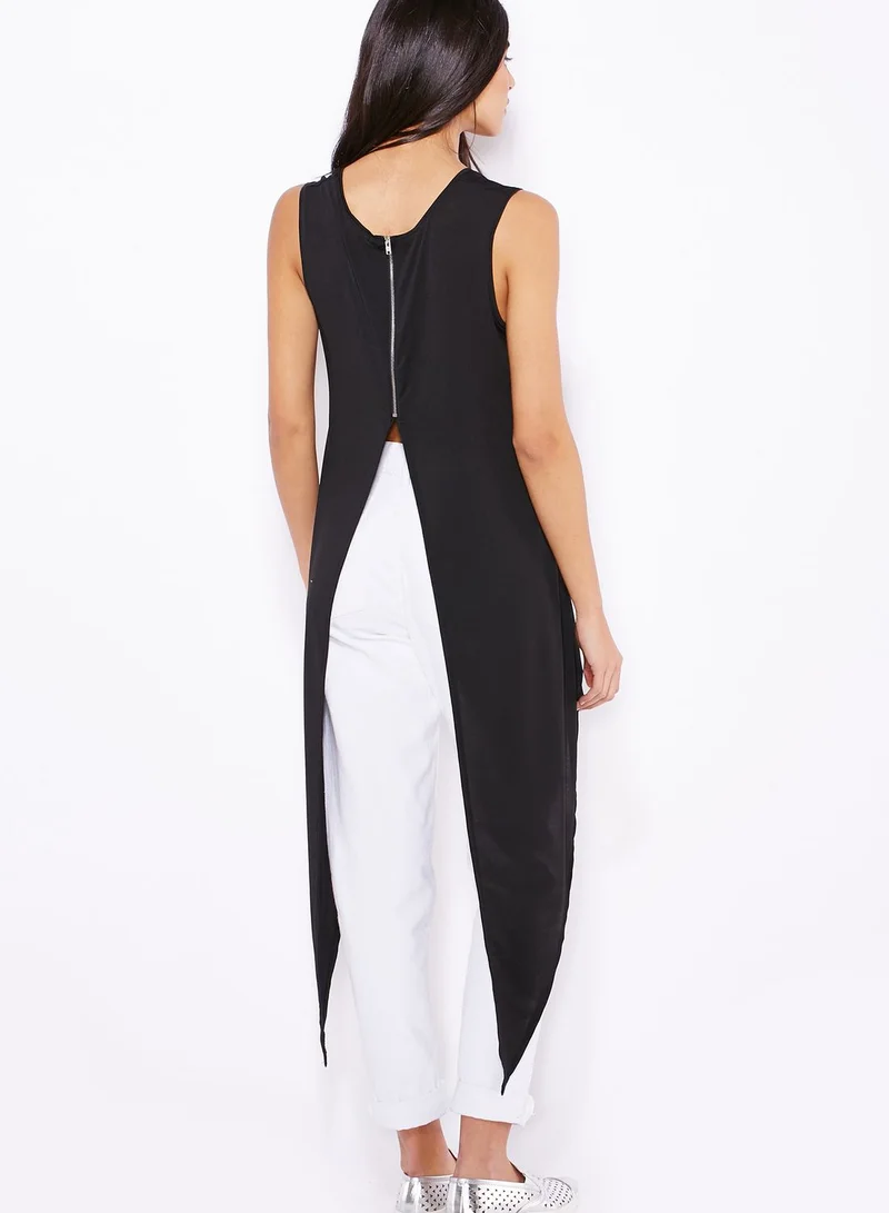 Ginger Dip Hem Slit Back Top