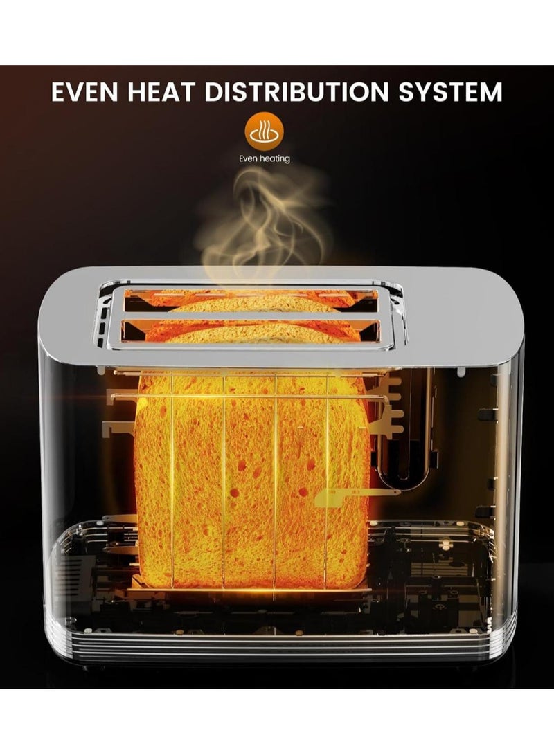 2 Slice Bread Toaster with Stainless Steel Body and Digital Display with 7 Gradual Shade Level, Adjustable Browning Control, Quick & Even Toasting for Breakfast, Bagels & More  - Image 5