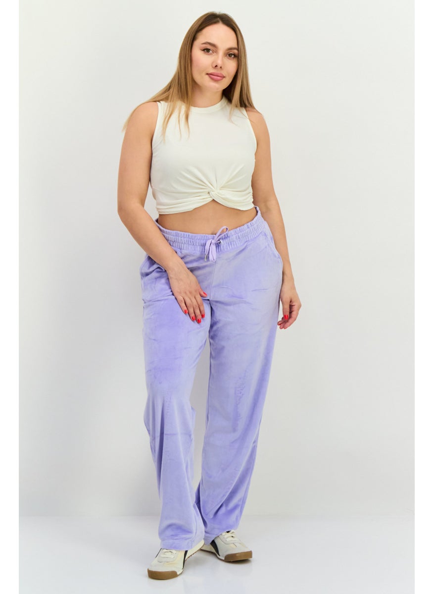 Juicy Couture Women Regular Fit Embroidered Sweat Pants, Lilac  - Image 2