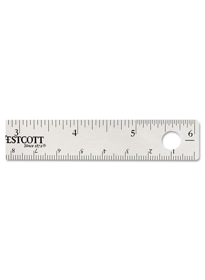 Westcott Stainless Steel Office Ruler with Non Slip Cork Base, 6-Inch (10414) - Image 2