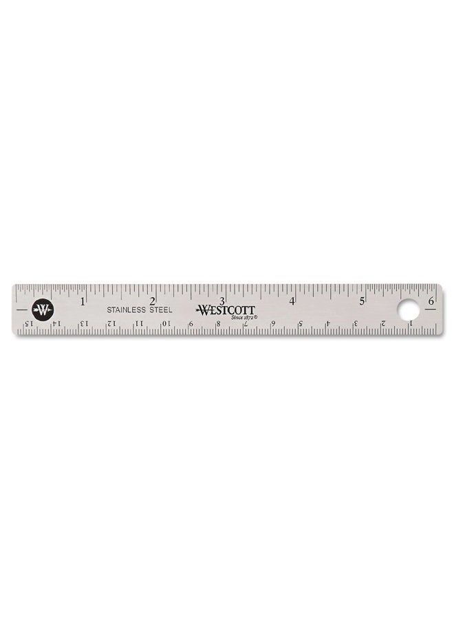 Westcott Stainless Steel Office Ruler with Non Slip Cork Base, 6-Inch (10414) - Image 4