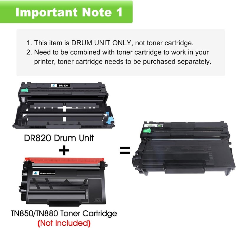 Aztech Compatible Drum Unit Replacement for Brother DR820 DR-820 DR 820 for Brother HL-L6200DW MFC-L5850DW MFC-L5900DW MFC-L6700DW MFC-L5800DW HLL6200DW HL-L5200DW HLL5100DN Printer (Black, 2-Pack) - Image 2