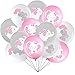 Aoriher 45 Pieces Elephant Balloon 12 Inch Baby Shower Elephant Balloon for Baby Boy Girl Gender Reveal Animal Themed Birthday Party Supplies Indoor Outdoor DecorPink Gray White - Image 3