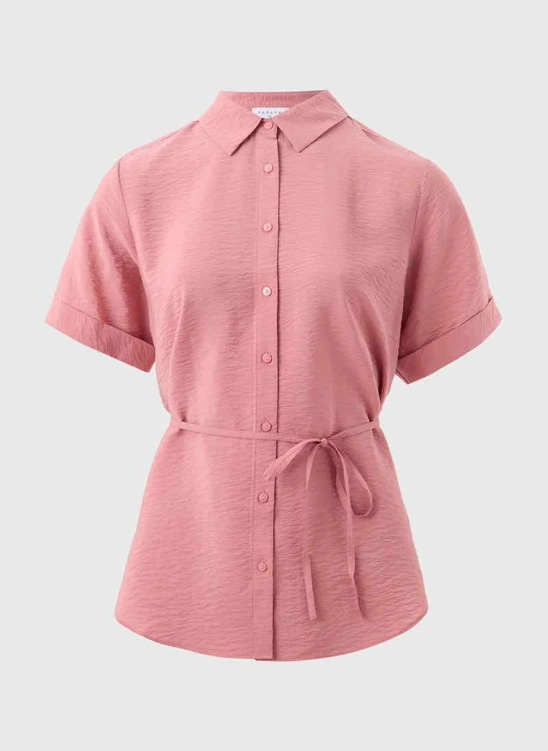 Matalan Pink Short Sleeve Tie Shirt