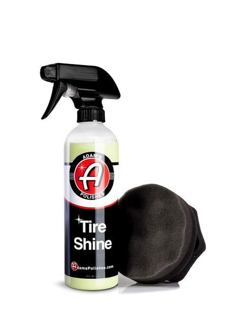Adam's Tire Shine Combo Spray Tire Dressing With SiO2 for Non Greasy Car Detailing Use With Tire Applicator After Tire Cleaner And Wheel Cleaner Gives A Ceramic Coating Car Wax Like Tire Protection.