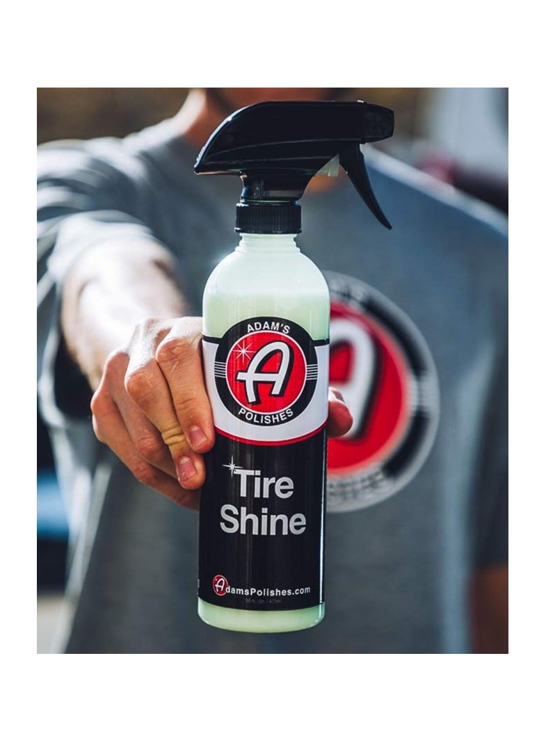 Adam's Tire Shine Combo Spray Tire Dressing With SiO2 for Non Greasy Car Detailing Use With Tire Applicator After Tire Cleaner And Wheel Cleaner Gives A Ceramic Coating Car Wax Like Tire Protection.