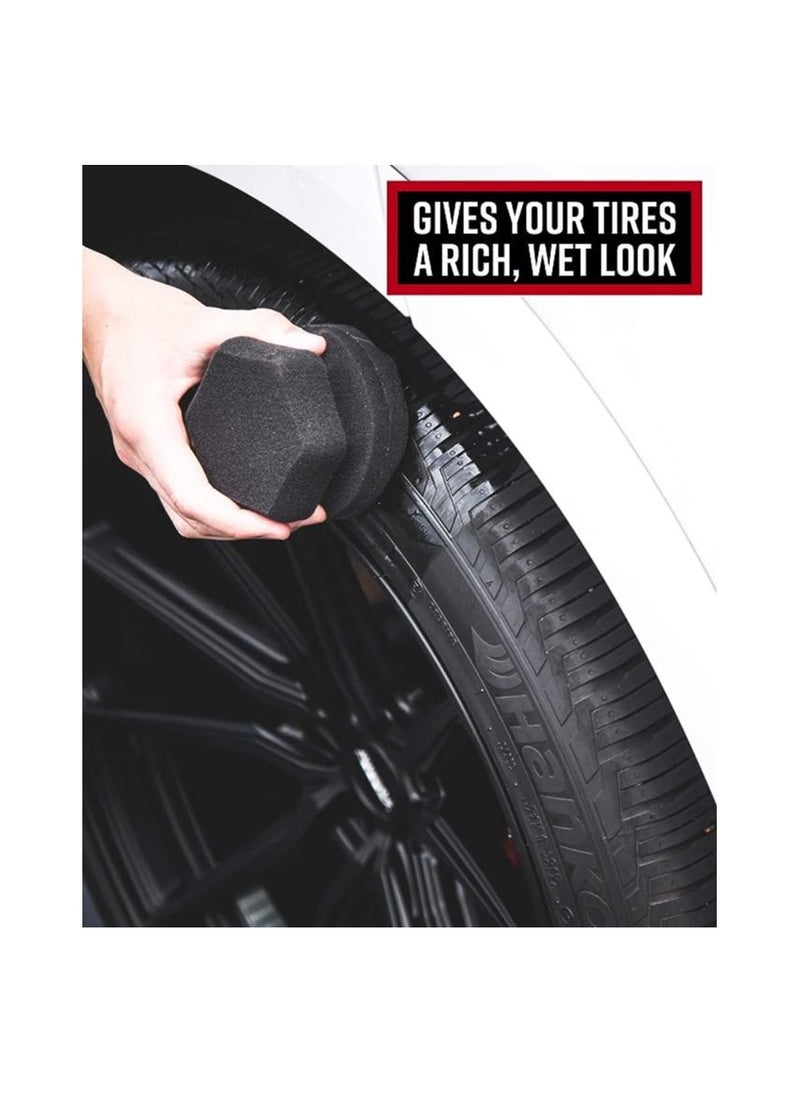 Adam's Tire Shine Combo Spray Tire Dressing With SiO2 for Non Greasy Car Detailing Use With Tire Applicator After Tire Cleaner And Wheel Cleaner Gives A Ceramic Coating Car Wax Like Tire Protection.