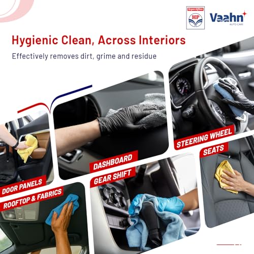 HP Vaahn Car Interior Cleaning kit | Soft Glow Interior Car Care Kit – Interior Cleaner (125ml), 3-in-1 Shiner & Microfiber Cloth (40x40 cm, 340 GSM) | Interior Detailing Combo - Image 4