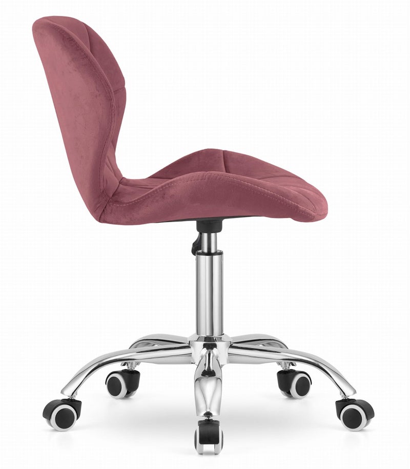 NMK HOME Velvet Desk Chair - Padded Office Chair with Geometric Padding and Chrome Base - Image 5