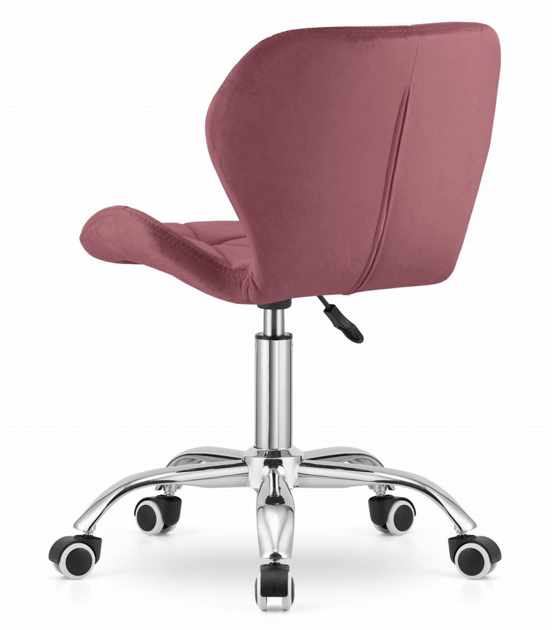 NMK HOME Velvet Desk Chair - Padded Office Chair with Geometric Padding and Chrome Base - Image 2