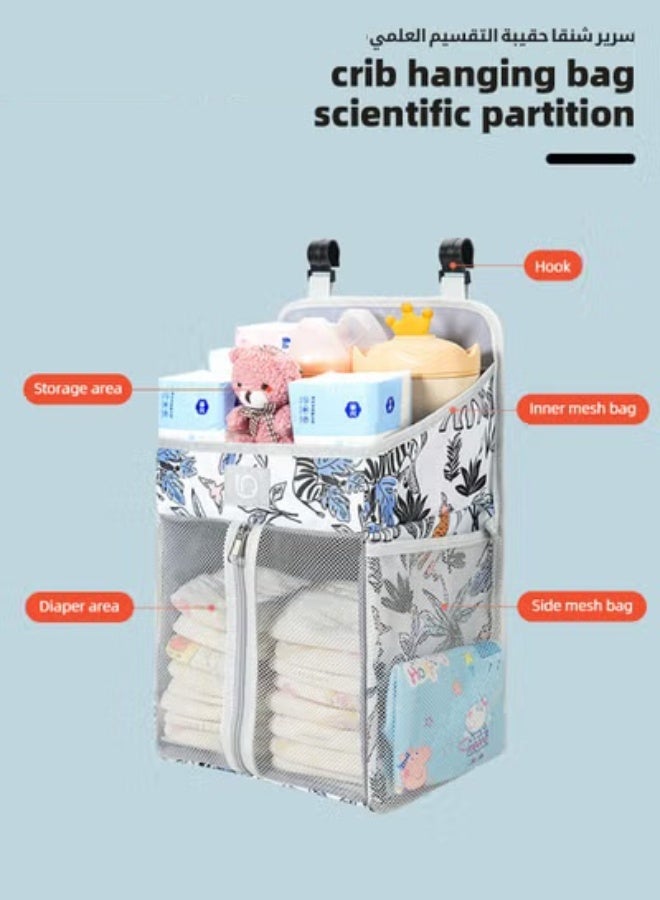 ميكسد منظم حفاضات الأطفال المعلق، منظم حفاضات الأطفال المعلق، منظم حفاضات الأطفال المعلق لطاولة التغيير والسرير، منظم محطة تغيير الحفاضات لتخزين أغراض الطفل - Image 3