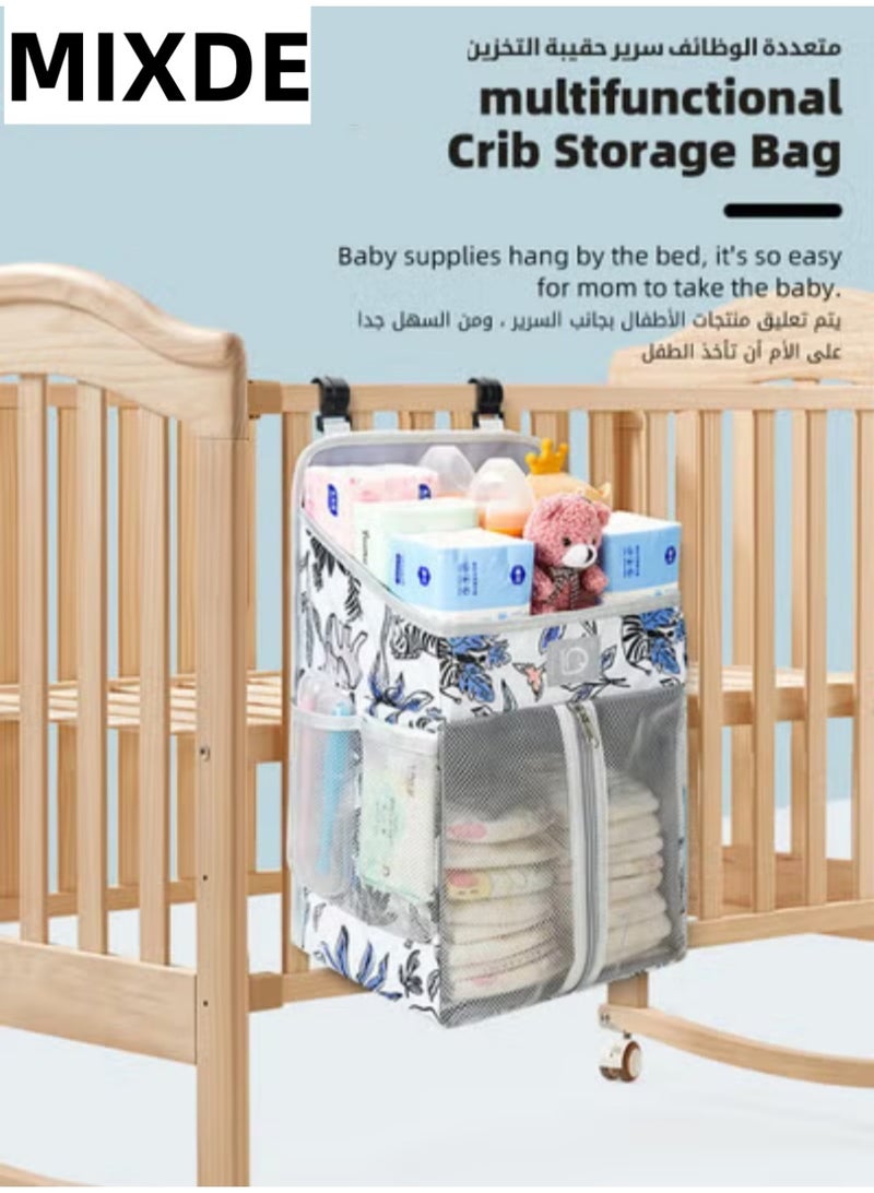 ميكسد منظم حفاضات الأطفال المعلق، منظم حفاضات الأطفال المعلق، منظم حفاضات الأطفال المعلق لطاولة التغيير والسرير، منظم محطة تغيير الحفاضات لتخزين أغراض الطفل - Image 2