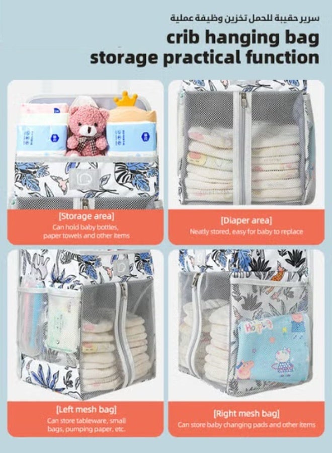 ميكسد منظم حفاضات الأطفال المعلق، منظم حفاضات الأطفال المعلق، منظم حفاضات الأطفال المعلق لطاولة التغيير والسرير، منظم محطة تغيير الحفاضات لتخزين أغراض الطفل - Image 5