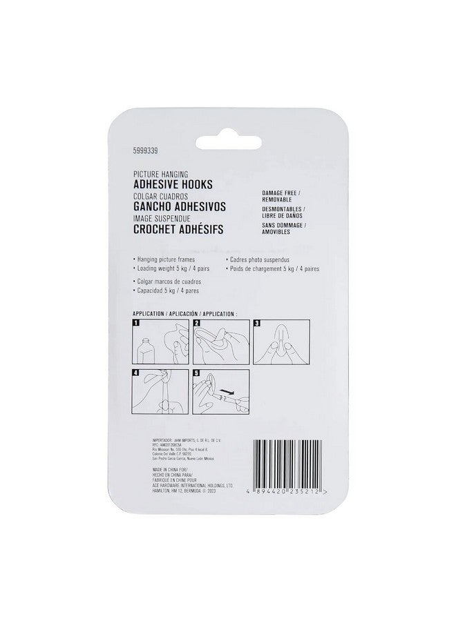 ACE 12-Piece Damage Free Adhesive Picture Hanging Strips White 1.9 x 6.5cm 5999339 - Image 2
