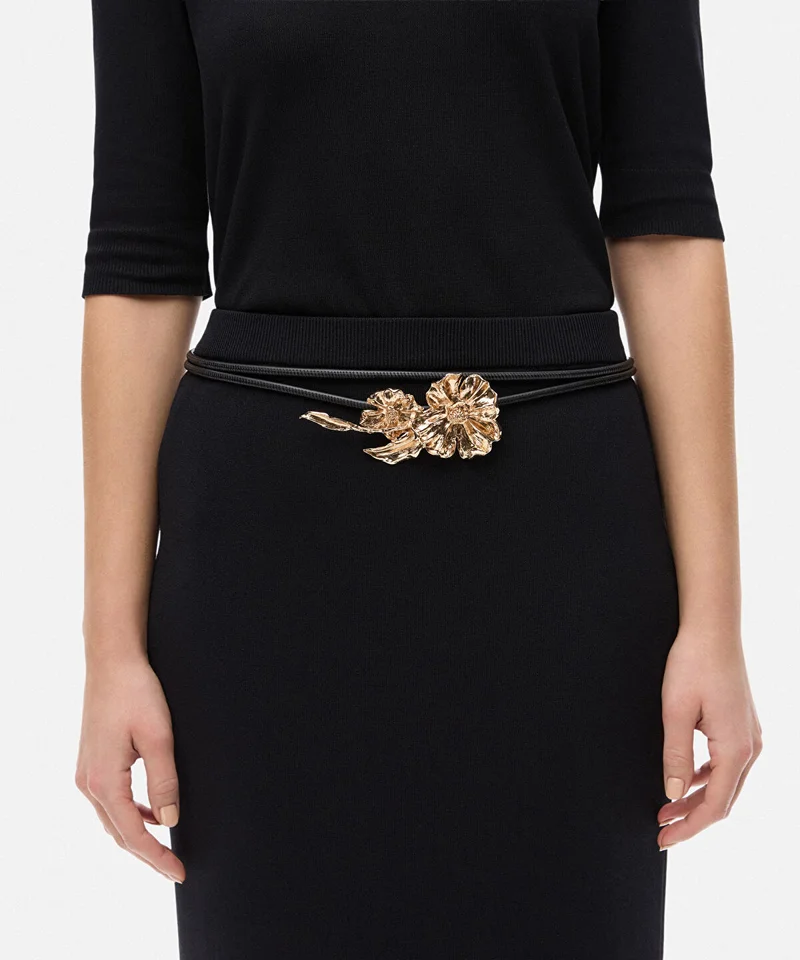 ابيكول Cord Belt with Flowers