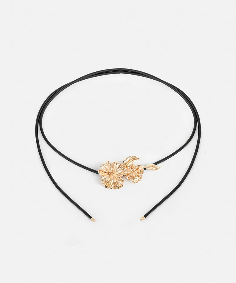 ابيكول Cord Belt with Flowers