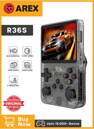 R36S Portable Handheld Video Game Console with 10000+ Classic Games, 3.5 Inch HD IPS Screen, Open-Source Retro Linux System, Support HDMI TV Output (Transparent Grey, 64GB) - pzsku/ZB10EA5B734F3E47BF993Z/45/_/1731562118/8fa25b11-77e5-4f3b-acf5-bc90de008aed
