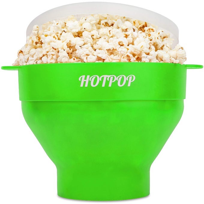 THE ORIGINAL MICROWAVE POPCORN POPPER SILICONE POPCORN MAKER COLLAPSIBLE BOWL BPAFREE AND DISHWASHER SAFE 20 COLORS AVAILABLE GREEN