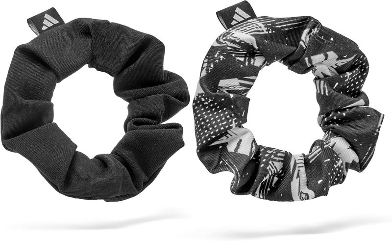 Adidas Black & White Hair Scrunchies - Image 1