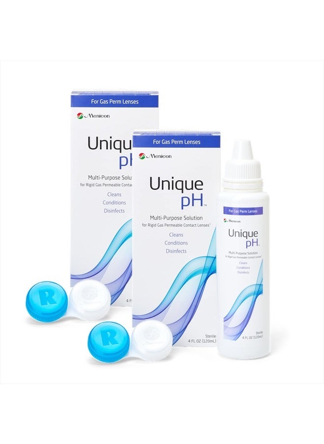 Menicon Unique pH Multi-Purpose Solution + RGP Lens Case, 4 Fl Oz (Pack of 2)  - Image 1