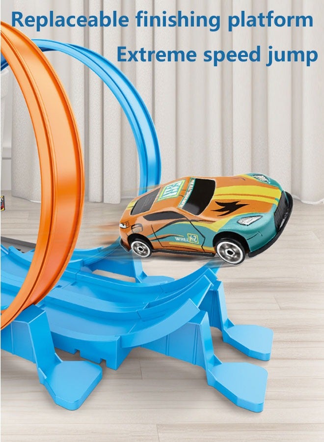 32 PCS Building Blocks for Racing Cars, Race Tracks Toys Set，Fun Tracks Game,Gift for Kids Aged 3+，Kids Race Track Car Adventure Toy for Toddlers  Adventure Gifts Boys Girls Educational， Car Adventure Toys，Puzzle Rail Car  - Image 5