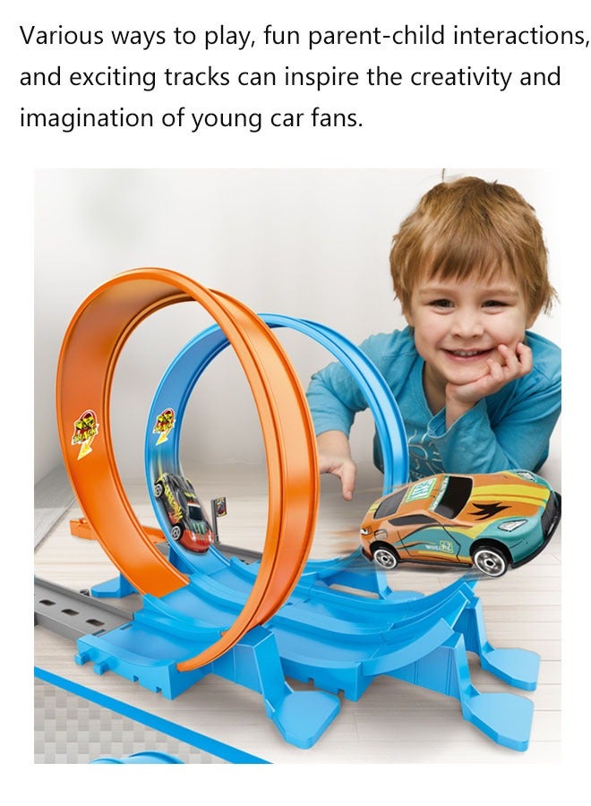 32 PCS Building Blocks for Racing Cars, Race Tracks Toys Set，Fun Tracks Game,Gift for Kids Aged 3+，Kids Race Track Car Adventure Toy for Toddlers  Adventure Gifts Boys Girls Educational， Car Adventure Toys，Puzzle Rail Car  - Image 4